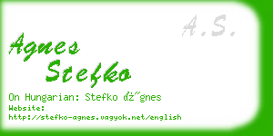 agnes stefko business card